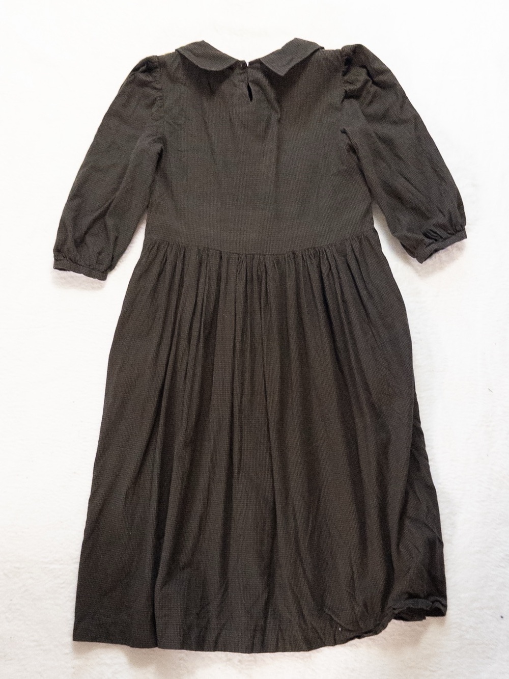 Vintage Prairie Maxi Dress Patchwork Quilted Olive Green Fits Large - Picture 8 of 9